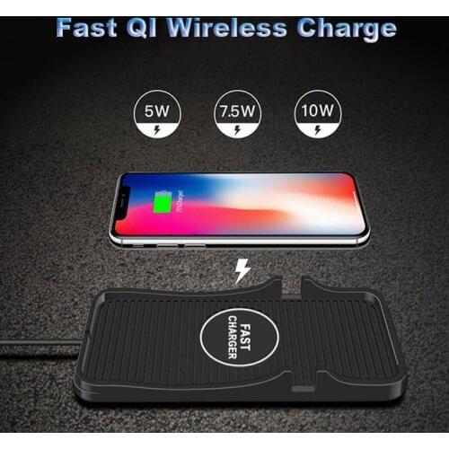 FLOVEME Car Wireless Charger Pad For Phone in Car Dashboard Non-Slip Qi Wireless Charging Mat 10W Fast Charger Car Phone Holder