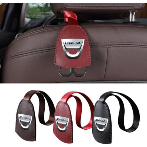 1Pcs PU Leather Headrest Seat Back Hooks Strong And Durable Car Accessories For Dacia Duster Logan Sandero Stepway Lodgy Dokker