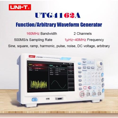 UTG4162A Function/Arbitrary Waveform Generator 2 Channels 120MHz Bandwidth 500MS/s Sampling rate AM,16 bits Vertical resolution