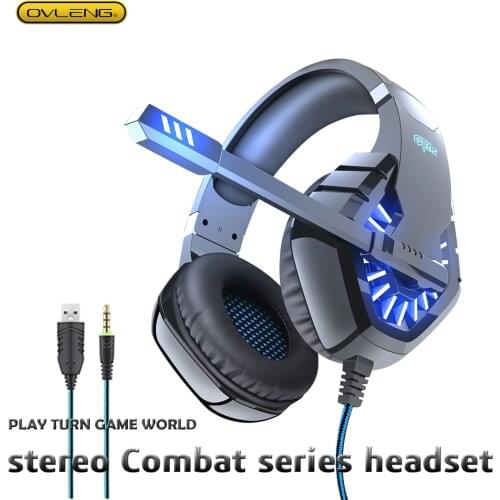 GT82 Headphones Stereo Gaming Headset With Microphone Suitable Computer PS4 Mobile OVLENG Usb+3.5mm Noise Reduction Low Accent