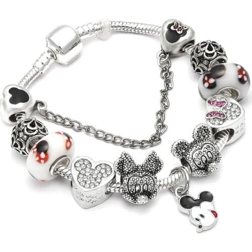 Homod Komod Vintage Silver Color Charm Bracelet with Tree of life Pendant & Gold Crystal Ball Bracelet Dropshipping bracelet