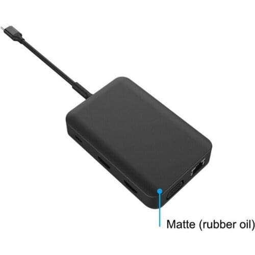 Kphrtek 1 pcs 9in1 USB C Hub Dual USB 3.0 Type C Adapter Cable HDMI PD Charge for MacBook Pro 100g1785