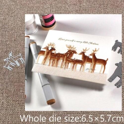 XLDesign Craft Metal stencil mold Cutting Dies 2pcs deers scrapbook die cuts Album Paper Card Craft Embossing