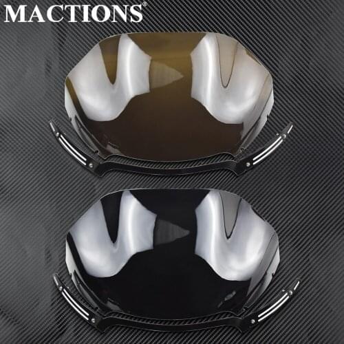 Motorcycle 13.5" Windshield Windscreen +Windshield Trim Black/Smoke For Harley Road Glide FLTR FLTRX 2015 2016 2017