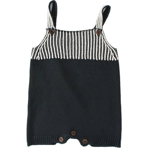 New Summer 2020 New 0-2 years old Baby Stripe Romper baby Cotton Knitting Romper Childrens Sleeveless jumpsuit Baby Clothing