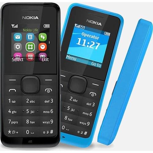 Original Refurbished NOKIA 105 Dual Sim Good Quality Unlocked 2G GSM Mobile Phone & No Hebrew