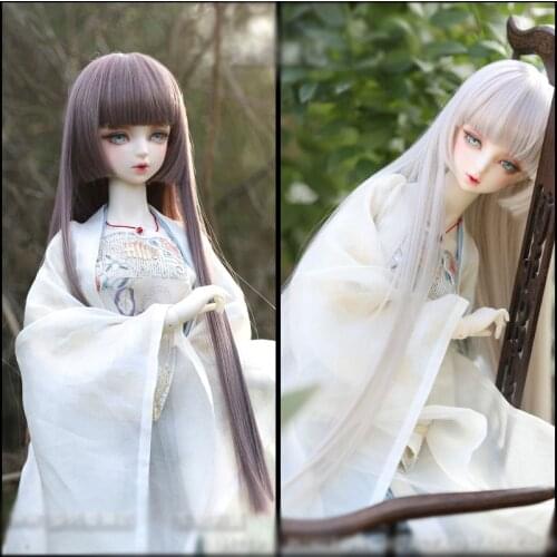 24 color BJD sd doll wig long straight hair one knife even 1/3 1/4 1/6 1/8 1/12 doll wig Brown hair Doll accessories toys