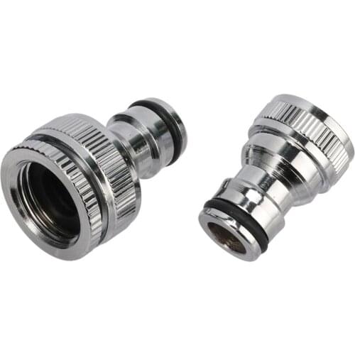 1/2" 3/4" Female Thread Nipple Connector Stainless Steel Water Faucet Adapter Quick Connection Joints Pipe Fittings