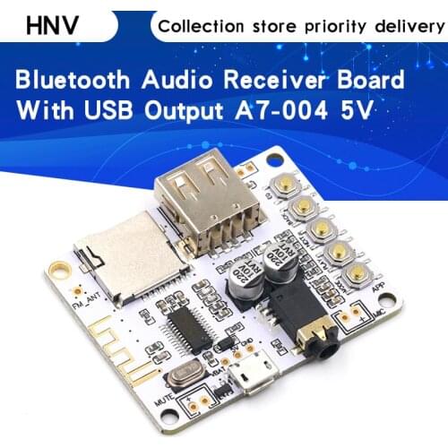 Bluetooth Audio Receiver board with USB TF card Slot decoding playback preamp output A7-004 5V 2.1 Wireless Stereo Music Module