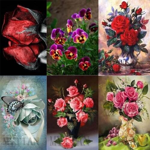 Full Square/round drill 5D DIY Diamond embroidery flower Diamond Painting Cross Stitch Rhinestone Mosaic home art decoration