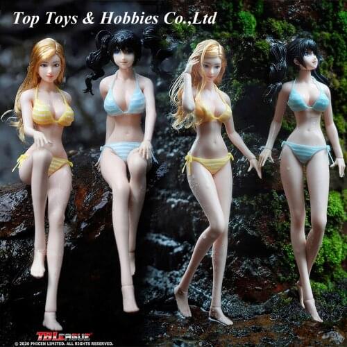Full in stock 1/6 Scale pale/suntan S36 S37 S36A S37A Two-dimensional steel bone coated Cartoon female body with Head &Bikini