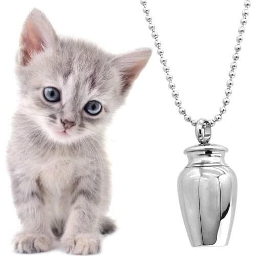 Pet Ashes Cylinder Memorial Urn Necklace Stainless Steel Cremation Jewelry Cat Perfect Resting Place