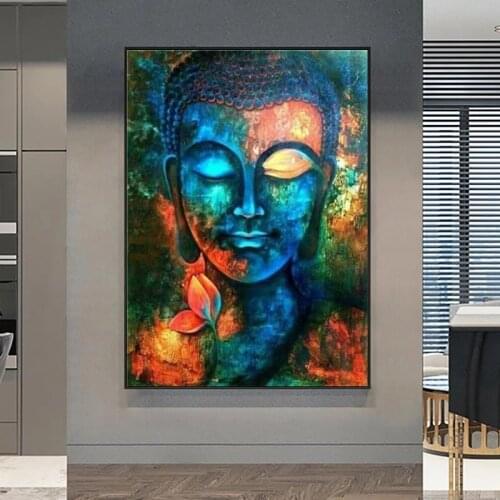 Modern Buddhism Lord Buddha Canvas Painting Posters and Prints Cuadros Wall Art for Living Room Home Decor (No Frame)