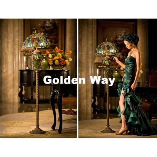 Modern Decora Bohemia Tiffany Floor Lamp Luxurious Ancient Garden European Style E27 Bedside Lamps Living Room Decora Table Lamp