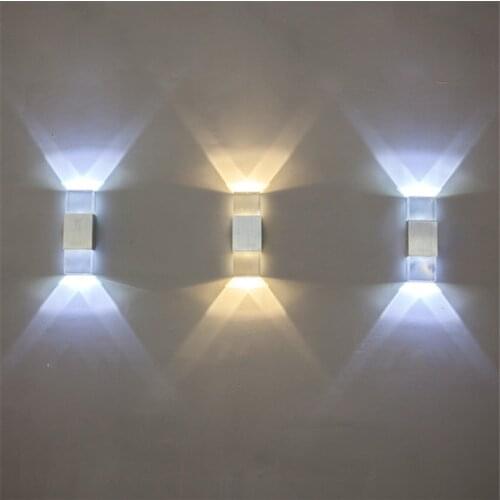 Modern 2w LED Wall Sconce Lights Acrylic 6w LED Wall Lamps for Bedroom Living Room Stair Lampara De Pared Lighting 100-240V