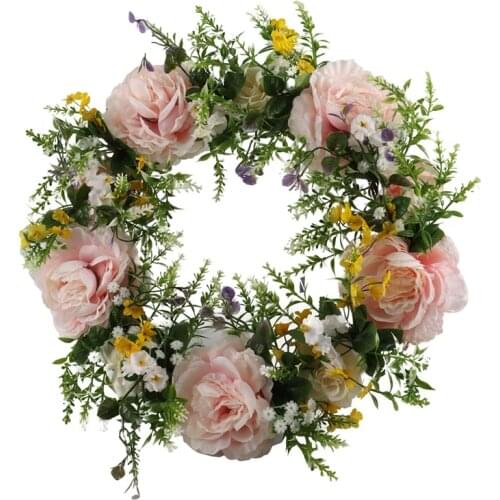 Artificial Flower Wreath Spring Garland for Front Door Wall Window Wedding Party Office Garden Home Decor