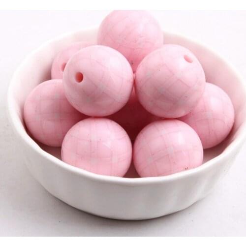 Kwoi Vita 20mm 100pcs/bag Solid Print Beads For Kids Necklaces Fashion Jewelry Making