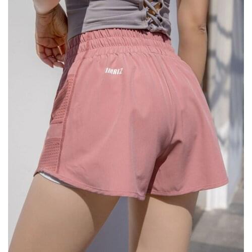 Women 2 In 1 Workout Shorts Fitness Yoga Quick-Dry Breathable Elastic Waist Sport Shorts Female Running Gym Athletic Short Pants