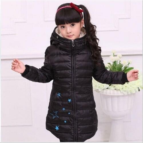 Winter girls baby clothes,childrens thick warm long down jacket outerwear,kid outdoor sport hooded coats for girl,free shipping