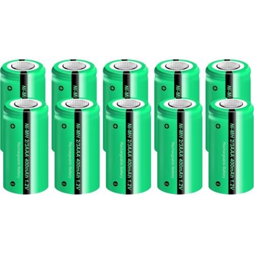 10pcs 2/3 aaa battery 400mah 1.2v nimh 2 3 aaa rechargeable batteries flat top for solar light toys