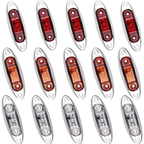 10PCS 12V 24V LED Car Side Marker Light Clearance Lamp Truck Van Trailer led lights truck Red Warning Light