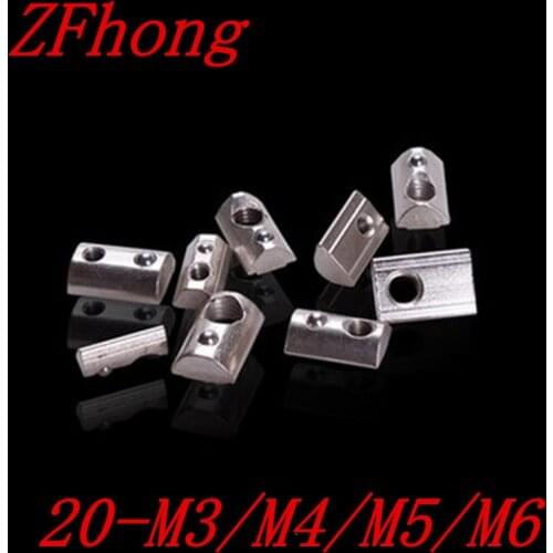 20PCS/lot free shipping 20 series Roll-in T Spring Nuts M3 M4 M5 M6 For 2020 Aluminum Profiles Groove 6