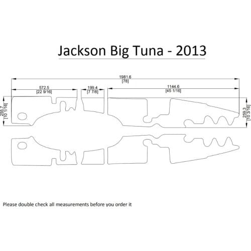 2013 Jackson Big Tuna Kayak Boat EVA Decking Mat Pads Kit 1/4"