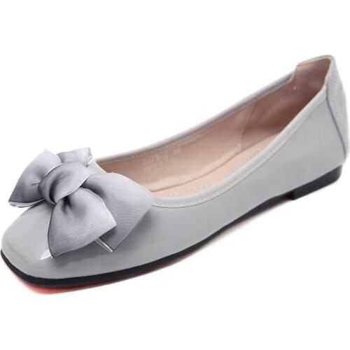 2019 sweet flowers square toe plus size women shoes soft and comfortable egg roll flat shoes woman fashion bow womens flats 42