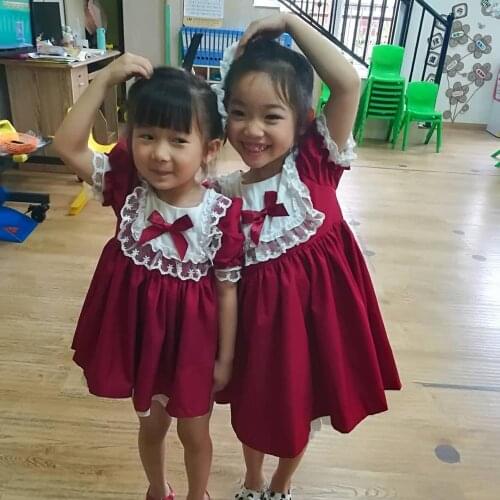 2019 Girls dress robe fille Baby Lace Bow Spain dress kids dresses for girls Lolita Luxury Party dress spanish baby clothes