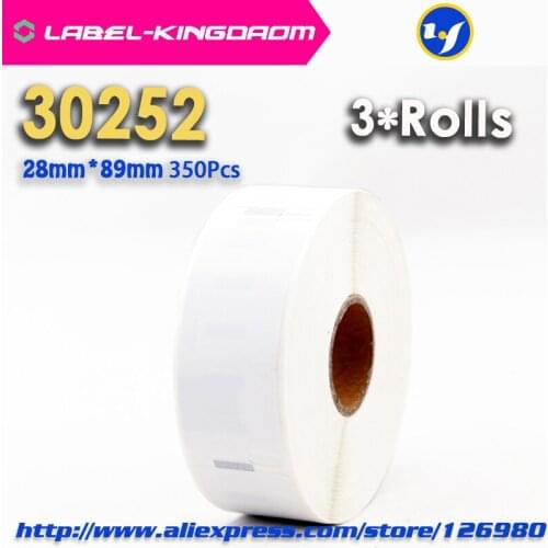 3 Rolls Dymo Compatible 30252 Label 28mm*89mm 350Pcs Compatible for LabelWriter 400 450 450Turbo Printer