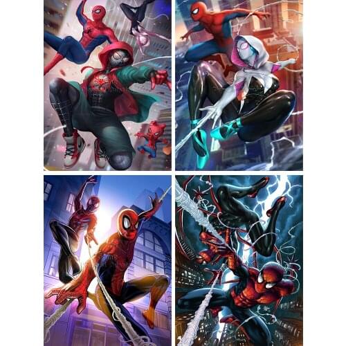 Marvel 5D Diamond Painting Spider-Man: Into the Verse New Arrivals Hobby Art DIY Mosaic Full Square Round Drill Home Decoration