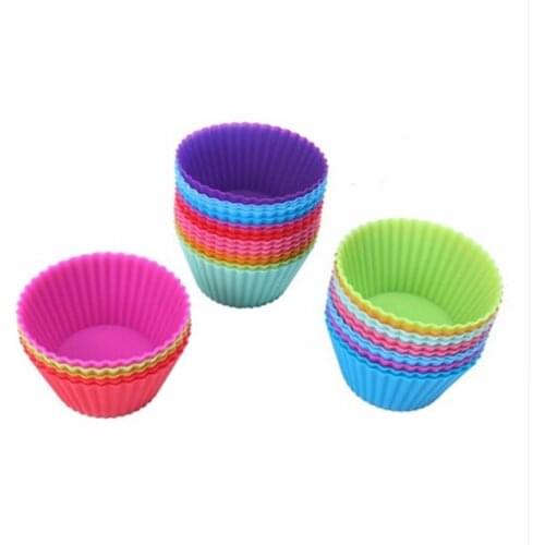 6 pcs Cup Cake Liners Mold Round Shape Silicone Muffin Cases Cake Pan Form to Baking Mold Bakeware Maker Mold Tray Baking Tools
