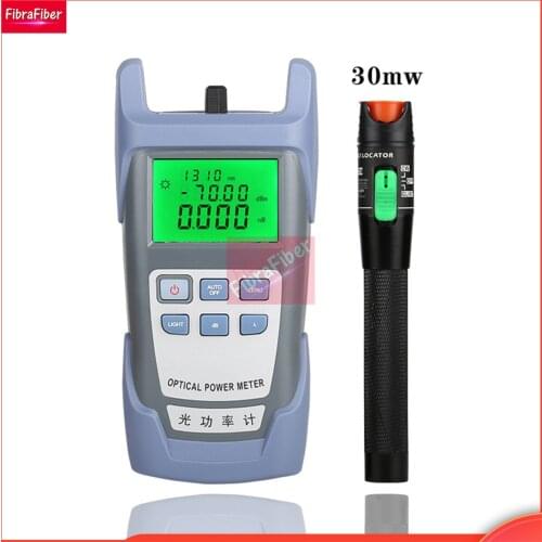 AUA7 FTTH Fiber Optic Tool Kit VFL Fiber Optical Power Meter 70～+10dbm and 30MW Visual Fault Locator Fiber optic test pen OPM