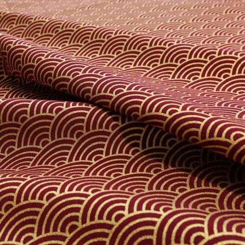 Grand Red Kimono Fabric Bronzed Cotton Sewing Fabric