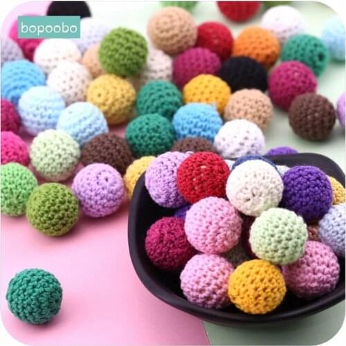 Bopoobo 10pc Baby Nursing Teething Crochet Beads Chewable Beads DIY Jewelry Nursing Accessories Gehaakte Toy Baby Teether 16mm