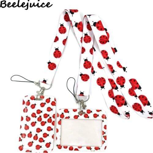 Ladybird Insect Creative Lanyard Card Holder Student Hanging Neck Phone Lanyard Badge Subway Access Card Holder Accessories Gift