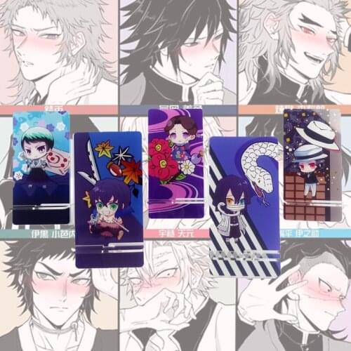 Anime Demon Slayer Keychain Fashion Figure Kochou Shinobu Stand Card Rengoku Kyoujurou Cosplay Cute Student Mobile Phone Bracket