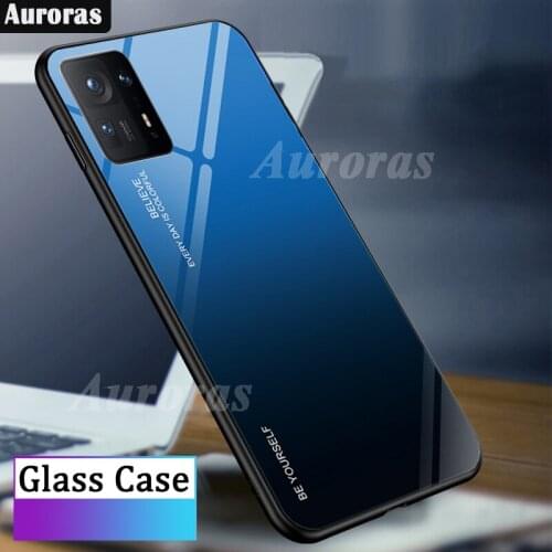 Auroras Gradient Tempered Glass Case For Xiaomi Mix 4 Phone Cover Full Coverage Cases For Xiaomi Mix4 Cover