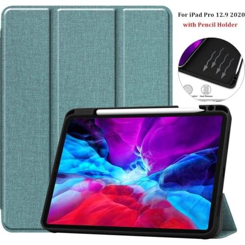 Tablet Case for IPad Pro 12.9 inch 2020 Case with Pencil Holder Fabric Pattern Folio Stand Funda for iPad Pro 12 9 Case Cover