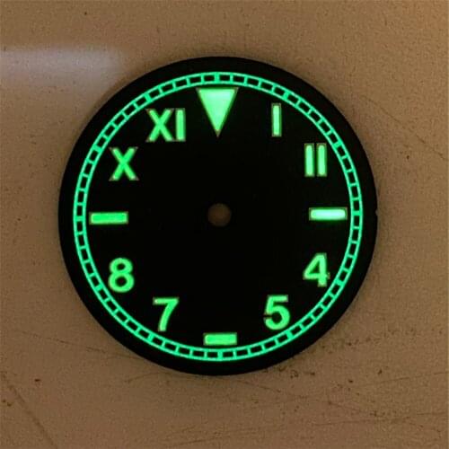 28.5mm Watch Dial w/ Green Luminous for NH35A/NH36 4R36 Movement Watch Accessories