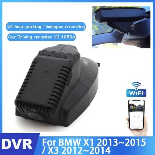 Car Wifi DVR Driving Video Recorder Car Front Dash Cam Camera For BMW X1 2013~2015 X3 2000 ~ 2014 WDR 24-hour parking monitoring