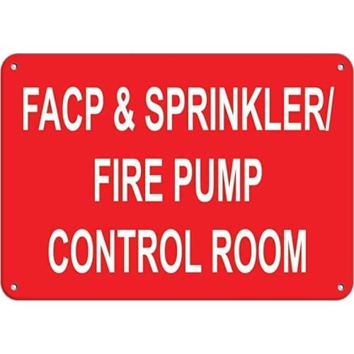 Facp & Sprinkler/Fire Pump Control Room Fire Classic Metal Sign Vintage Look Sign Poster Plaque for Bar Cafe Garage Home Outdoor