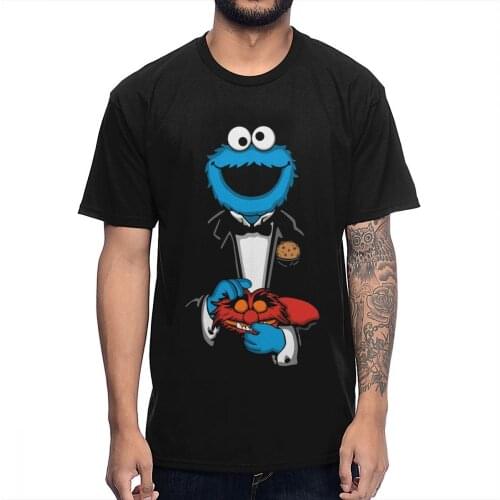 Interesting For Male The Muppert Show Cookie Monster Tee Natural Cotton Graphic Print la Camiseta Plus Size