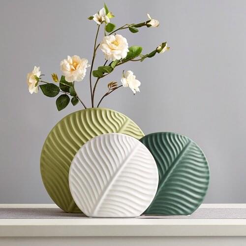 Ceramic Table Flower Vases Nordic Home Decoration Accessories Modern White Plant Art Decor Crafts Wedding Vase for Centerpieces