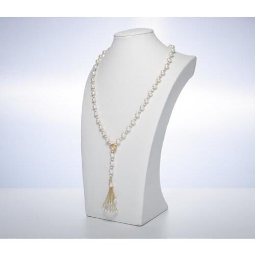 Tassel Pendant Sweater Chain Natural Freshwater Pearl Fashion Coat Necklace Women Autumn/Winter Jewelry Gifts