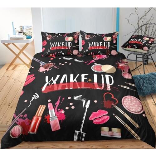 Beauty Series Duvet Cover Sets,Beauty Make Up Toiletries Printing Duvet Cover ,Girls Women Home Bedroom Decoration Bedding Sets