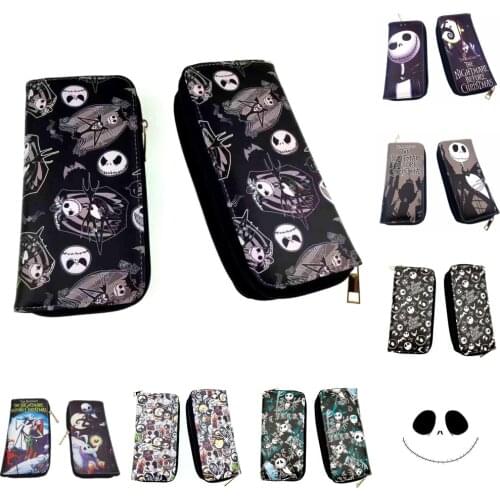 Nightmare Before Christmas Cosplay Long Wallet Cartoon Zipper Coin Purse Bag Gift Prop