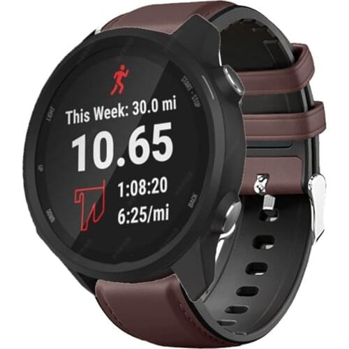 Band for Garmin Vivoactive 3 Music Vivomove HR Silione Leather Bracelet Watch Band Strap For Garmin Forerunner 245 245M Correa