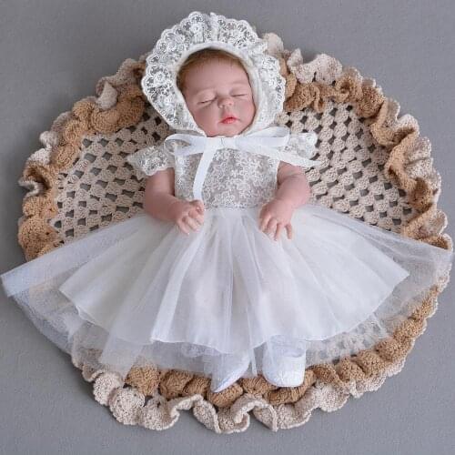 2Pcs Set Baby Christening Dresses for Girls 1st Birthday Girl Party Princess Prom Dress Infant Girl Baptism Baby Dress Wedding