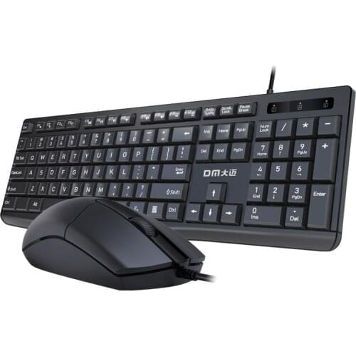 DM K11 Wired Keyboard 104keys and Mouse set for Office PC Desktop Laptop
